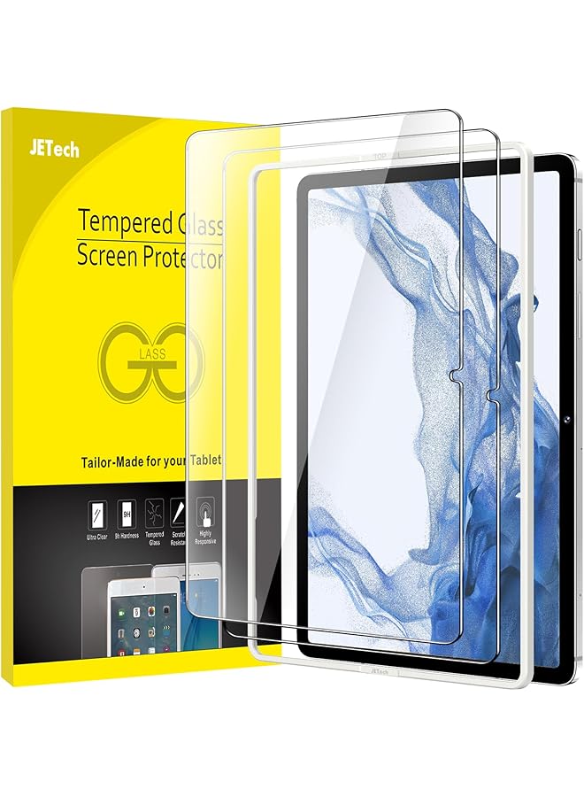Jetech Screen Protector For Samsung Galaxy Tab S8 Plus 2022 Tab S7 Fe 2021 Tab S7 Plus 2020 12.4 Inch With Easy Installation Frame Tempered Glass Film Hd Clear 2 Pack - Image 1
