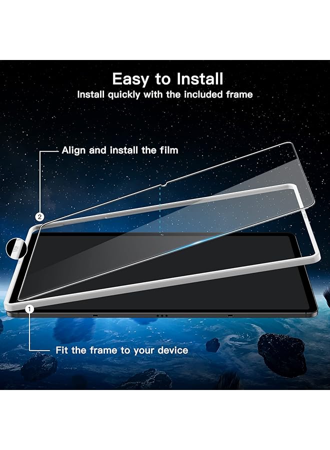 Jetech Screen Protector For Samsung Galaxy Tab S8 Plus 2022 Tab S7 Fe 2021 Tab S7 Plus 2020 12.4 Inch With Easy Installation Frame Tempered Glass Film Hd Clear 2 Pack - Image 2