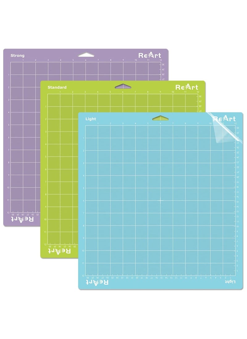 Excefore - Cutting Mat Variety for Cricut 3 Pack Stronggrip Standardgrip Lightgrip Adhesive Cut Mat - Image 1