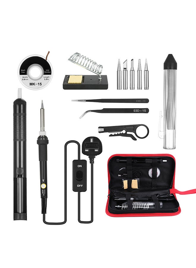 14 in 1 Soldering Iron Kit 60W Adjustable Temperature Welding Soldering Iron with Soldering Tips Solder Sucker Desoldering Wick Solder Wire Anti-static Tweezers Iron Stand - pzsku/ZAC89B79A55B3FF1129F8Z/45/_/1697186177/59aca9a6-69ca-482e-8c3a-40eff7ce1a72