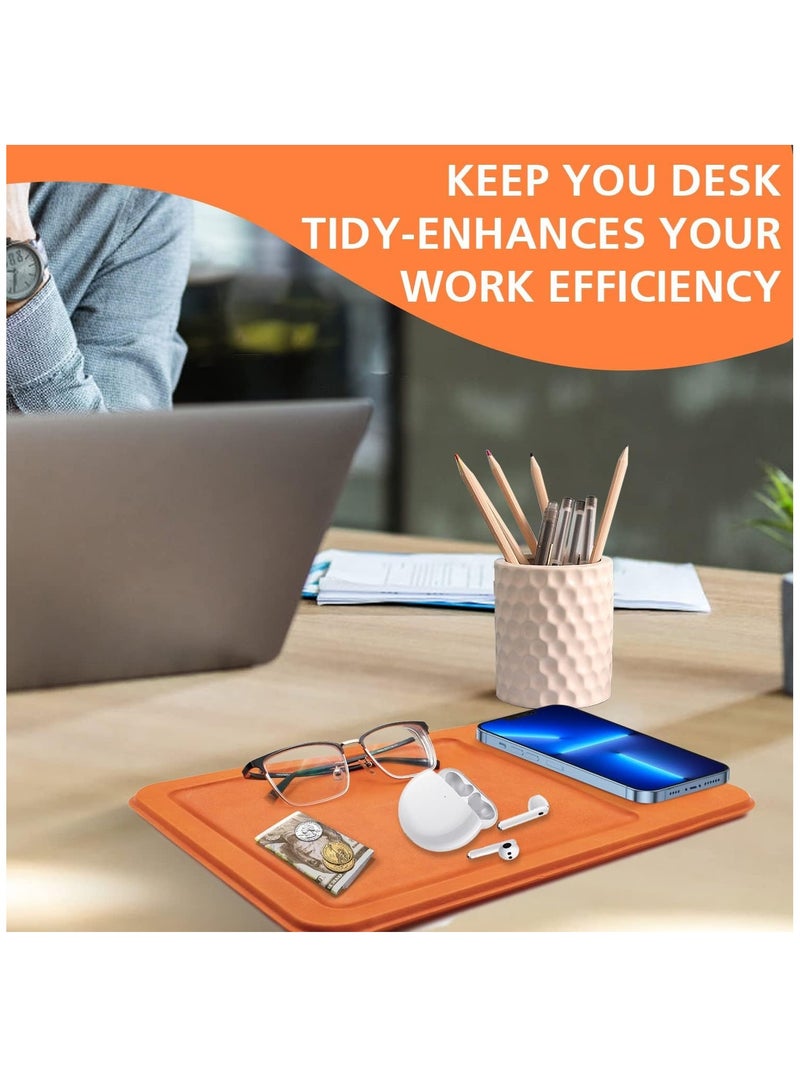 بيوينتي Wireless Charging Valet Tray, 15W Desk and Nightstand Organizer, Compatible with All Wireless Charging Phones, Stylish Charging Station and Storage Solution. - Image 4