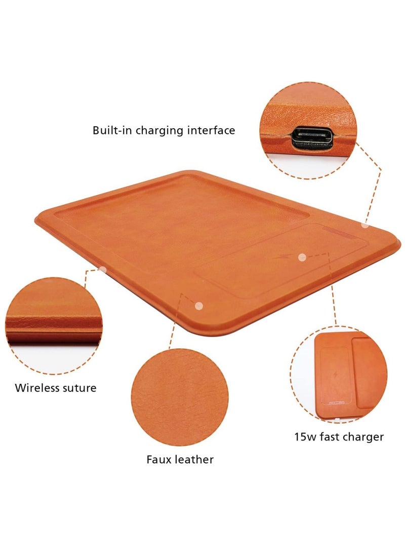 بيوينتي Wireless Charging Valet Tray, 15W Desk and Nightstand Organizer, Compatible with All Wireless Charging Phones, Stylish Charging Station and Storage Solution. - Image 2