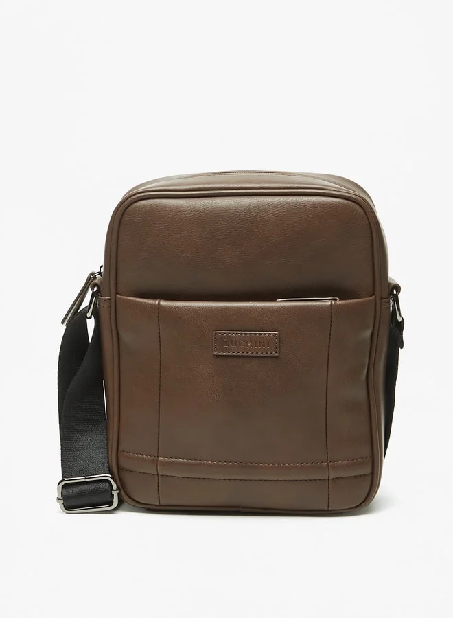 DUCHINI Men's Logo Detail Crossbody Bag