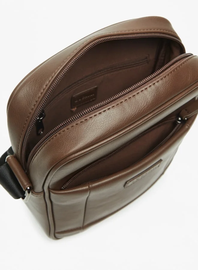 DUCHINI Men's Logo Detail Crossbody Bag