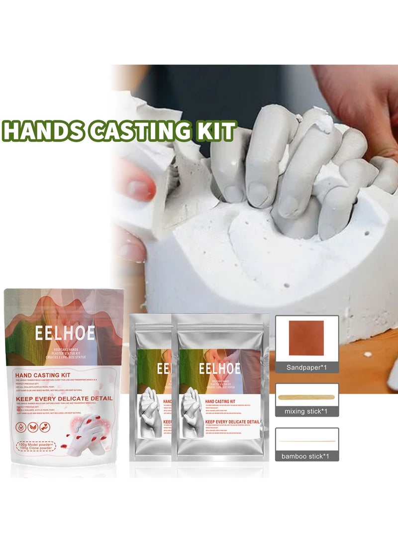 EELHOE 25g Cloning Powder And 25g Model Powder, Couple Diy Three-Dimensional Hand Model Creative Toy Birthday Growth Commemorative Gift - Image 1