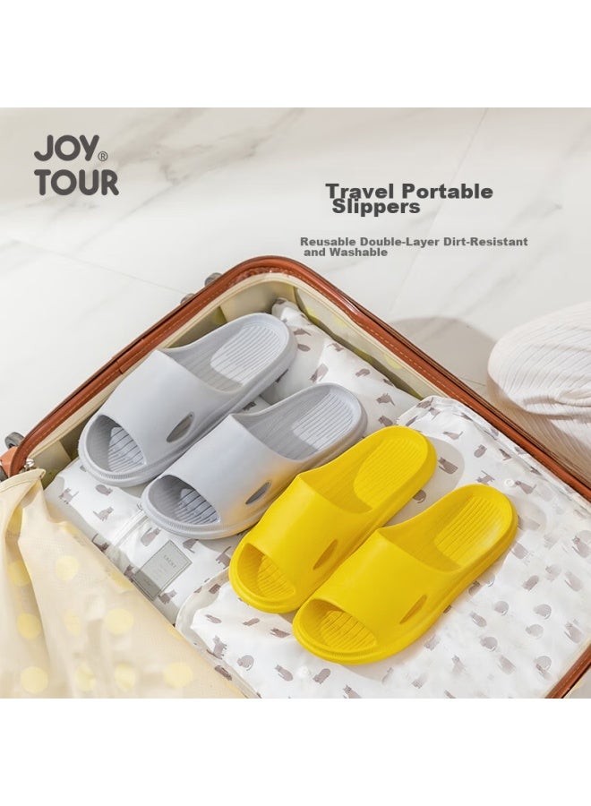 JOY TOUR Joytour Portable Travel Slippers, Non-disposable, For Hotel And Home Use, Non-slip, Suitable For Bathing And Casual Wear, Gray, Size 40-41 - Image 5