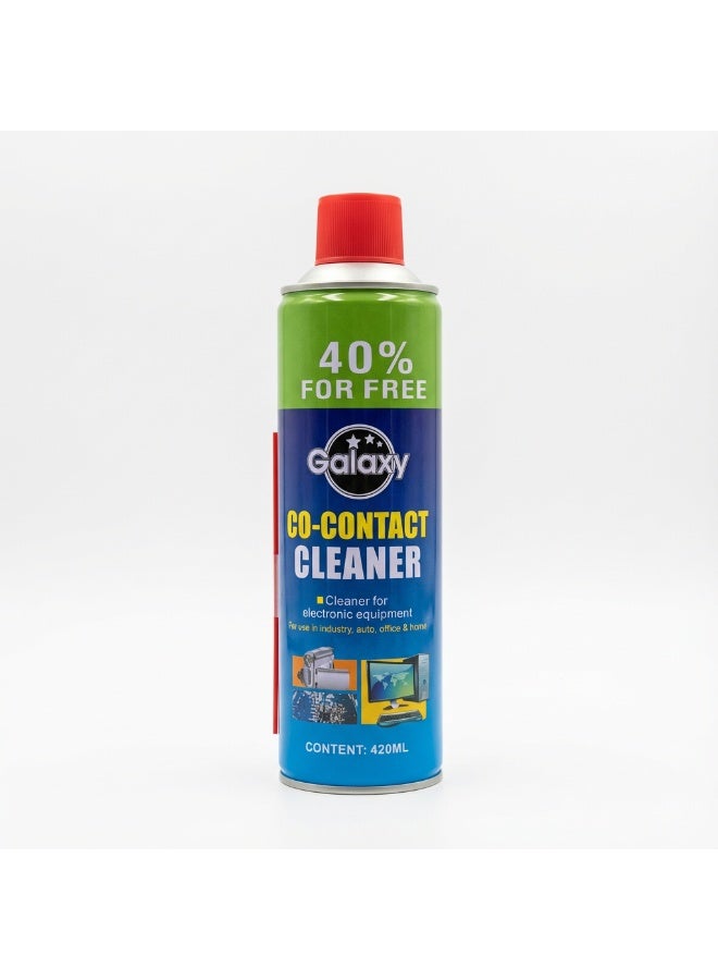 Galaxy Co-Contact Cleaner Spray 420ml - Electronic Equipment Cleaner for Auto, Office & Home - 40% Extra Free