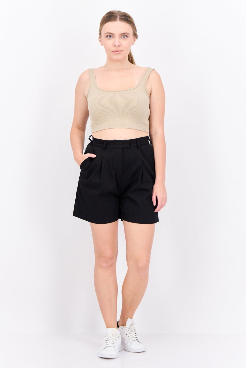 Lyle & Scott Women Solid Basic Shorts, Black - Image 4