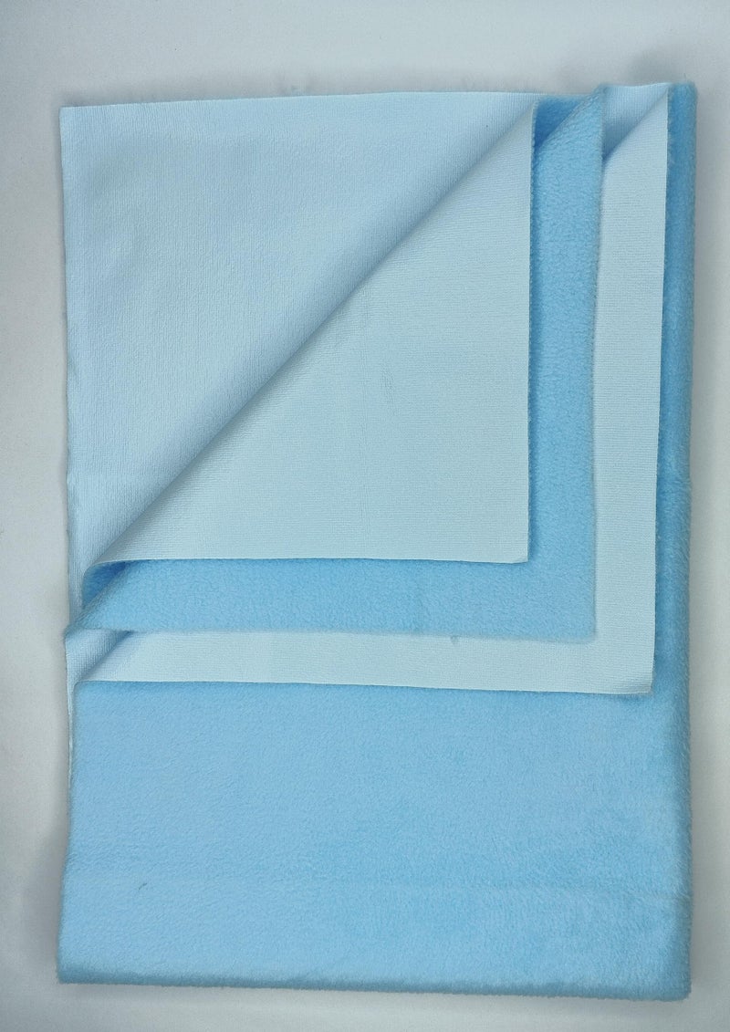 Waterproof Baby Bed Protector | Extra Absorbent, Quick Dry, Anti-Piling Fleece Dry Sheet | Lightweight, Extremely Soft, Breathable Material (Sky Blue, Medium (70cm X 100cm)) 