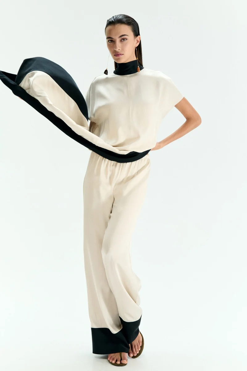 اتش اند ام بنطلون واسع برباط