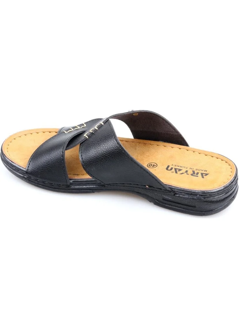 Aryan 003-02 Black Men's Casual Slippers