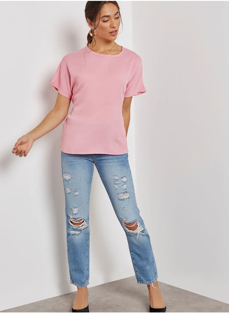 PIECES Distressed Light Wash  Jeans