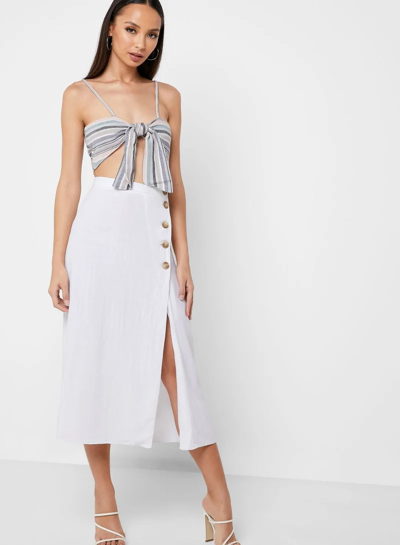 NEW LOOK Button Detail Wrap Skirt