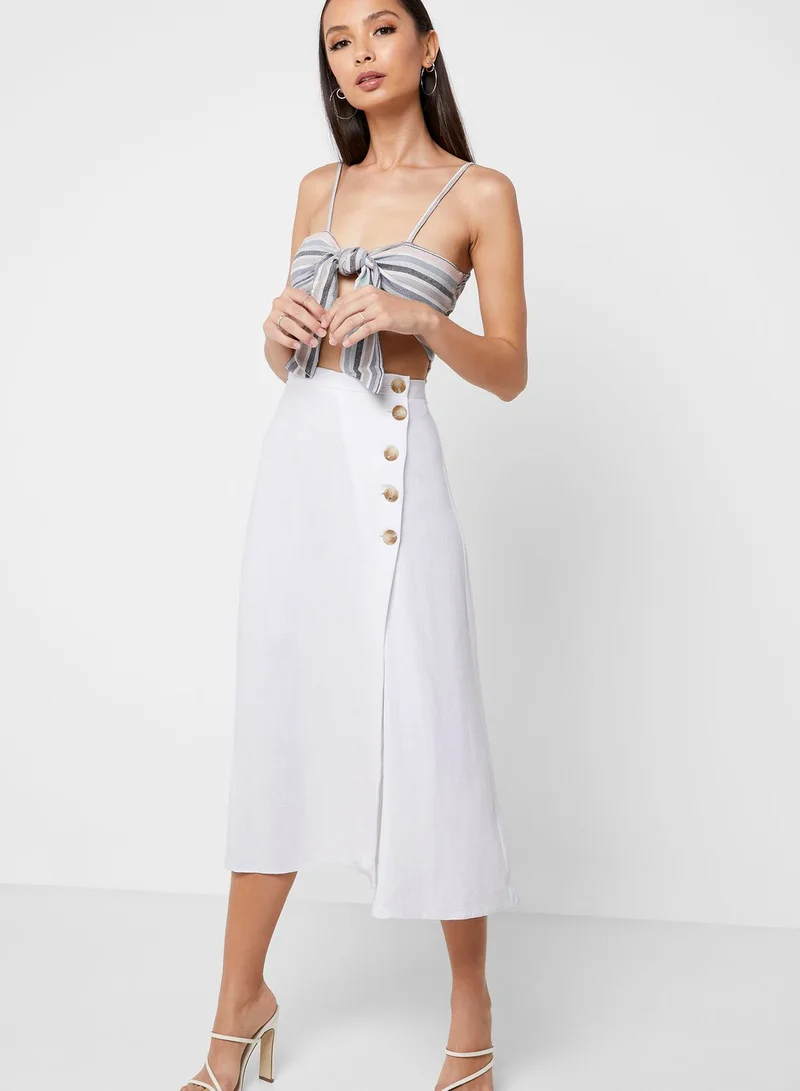 NEW LOOK Button Detail Wrap Skirt