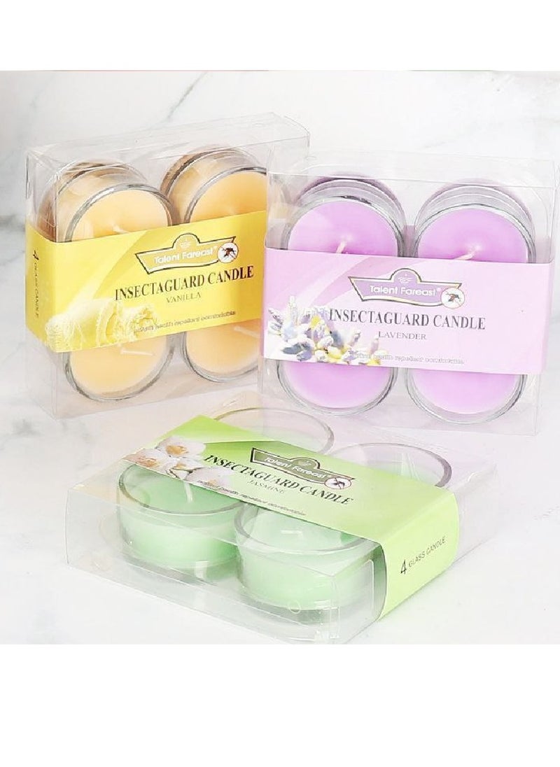 4 Pieces of Premium Scented Candles with Distinctive Scents in a Glass Jar for Relaxation and Home Decor (Multi-Colors and Scents)