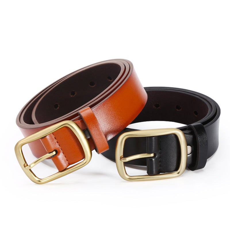 Cross-Border Supply Men's Belt Casual Pin Buckle Cowhide Trouser Belt Men's Trouser Belt Ready Stock Wholesale Factory Direct Sales - Image 3