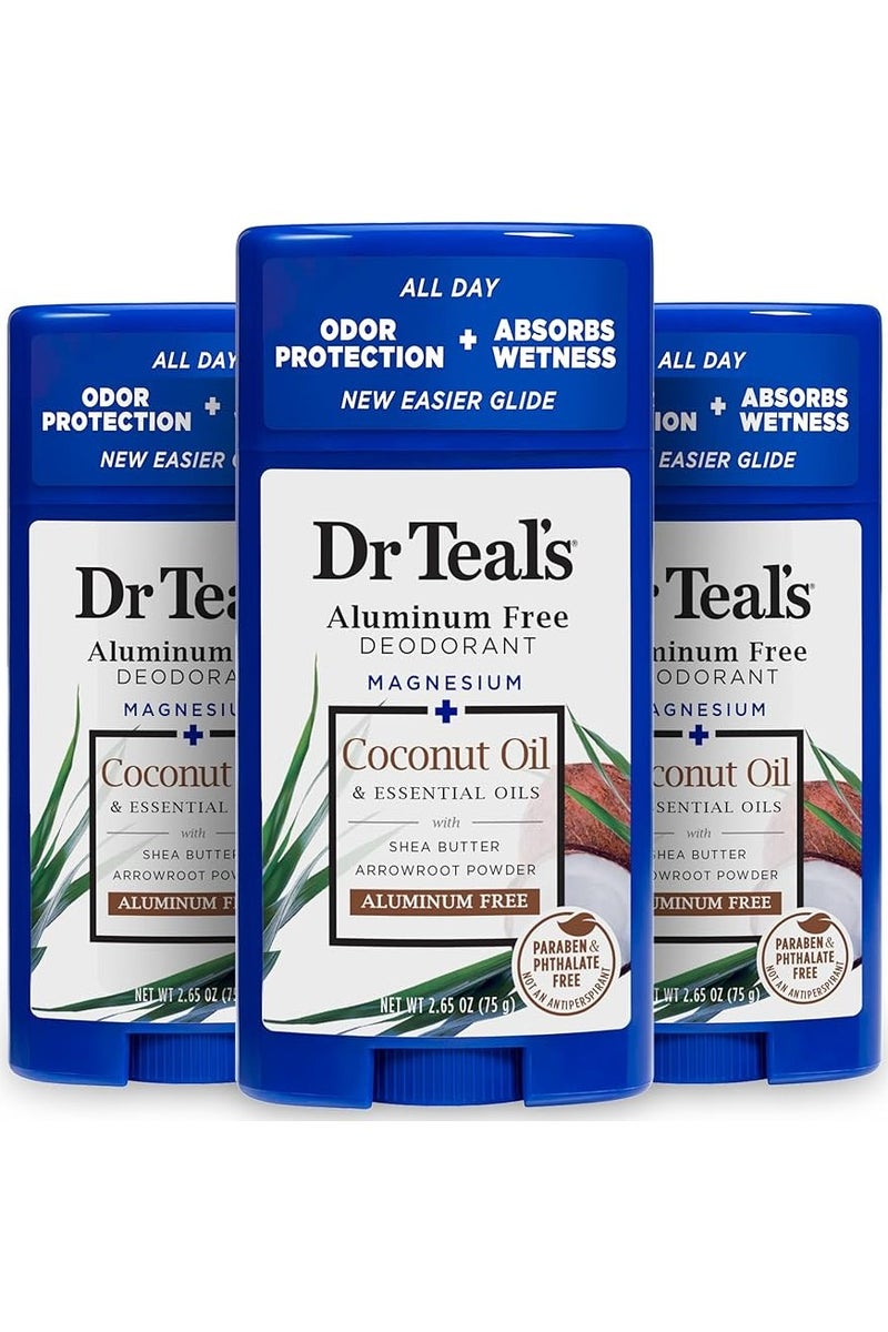 Dr Teal's Dr Teal's Deodorant Coconut Aluminum Free 75 g (Pack of 3) - Image 1