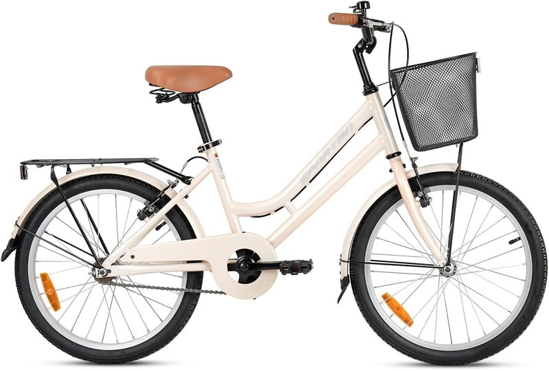 Spartan 20" Classic City Bike – White Ash, Lightweight Steel Frame, Single Speed, Adjustable Saddle, Front & Rear Brakes, Urban Bicycle for Kids Ages 6-9, Easy-to-Ride Commuter Bike | SP-3293 - Image 2