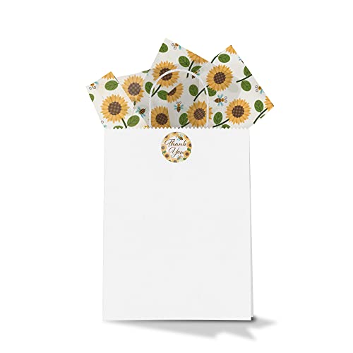 Pro Supply Global Sunflower and Bees Summer Printed Tissue Paper for Gift Bags or Boxes and Wrapping - Floral Spring Bulk Decorative Art Tissue Paper for Packaging and Gifting | 24 Sheets 20" x 30" - Image 3