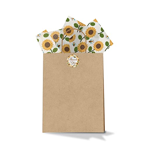 Pro Supply Global Sunflower and Bees Summer Printed Tissue Paper for Gift Bags or Boxes and Wrapping - Floral Spring Bulk Decorative Art Tissue Paper for Packaging and Gifting | 24 Sheets 20" x 30" - Image 4