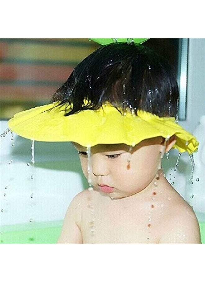 Shuiniba - Baby Safe Shampoo Shower Bathing Protection Soft Shower Cap Hat Wash Hair Shield for Children Kids (Yellow) - Image 1