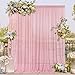 QueenDream Dusty Rose Chiffon Backdrop Curtain for Parties 10ft x 8ft Wedding Background Drapes Sheer Bridal Shower - Image 2