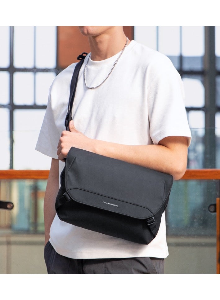 Mark Ryden MR-311 Crossbody Sling Bag for Men – Lightweight Water-Resistant Oxford Chest Bag with iPad Compartment, Removable Strap & Geometric Design – Urban Biker Shoulder Bag (Light Line Series) - Image 2