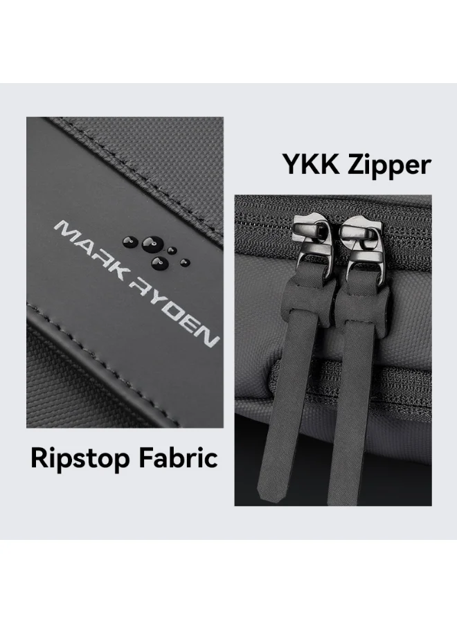 MARK RYDEN Mark Ryden MR-311 Crossbody Sling Bag for Men – Lightweight Water-Resistant Oxford Chest Bag with iPad Compartment, Removable Strap &amp; Geometric Design – Urban Biker Shoulder Bag (Light Line Series)