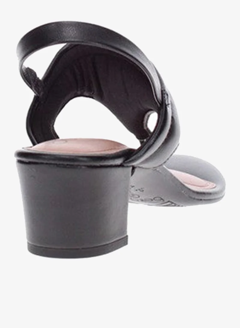 Beira Rio Black Mid Heels Sandals for Women – Sling Back Heel Sandals for Girls with Ankle Strap for Women | Best Price UAE