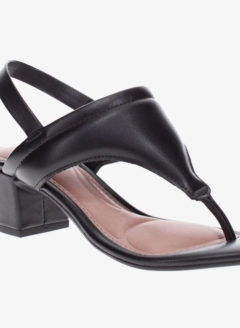 Beira Rio Black Mid Heels Sandals for Women – Sling Back Heel Sandals for Girls with Ankle Strap for Women | Best Price UAE