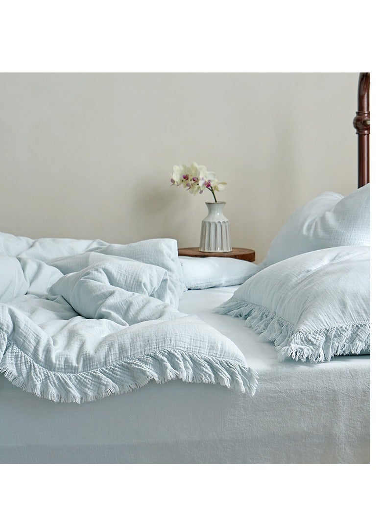 Bed Sheet Style — French  Double-Layer Cotton Mother And Baby Grade Bedding Set Of Four Pieces - Image 1