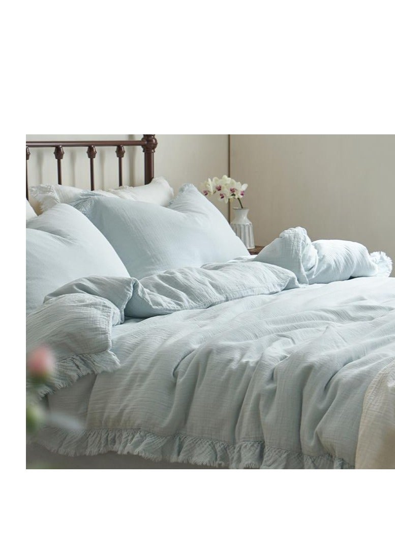 Bed Sheet Style — French  Double-Layer Cotton Mother And Baby Grade Bedding Set Of Four Pieces - Image 2
