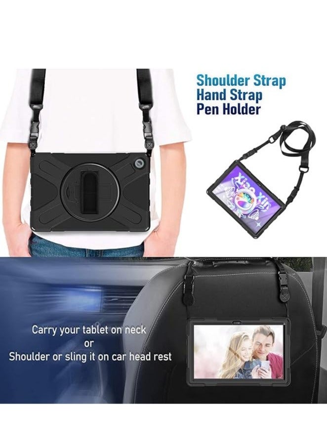 Generic - Case for Lenovo Tab M10 Plus 10.6" 3rd Gen 2022 (Model: TB125FU/TB128FU/TB128XU), Portable Shockproof Hybrid Cover, Hook-and-Loop Swivel Handle - Image 1