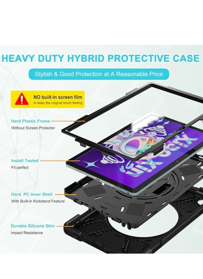 Generic - Case for Lenovo Tab M10 Plus 10.6" 3rd Gen 2022 (Model: TB125FU/TB128FU/TB128XU), Portable Shockproof Hybrid Cover, Hook-and-Loop Swivel Handle - Image 1