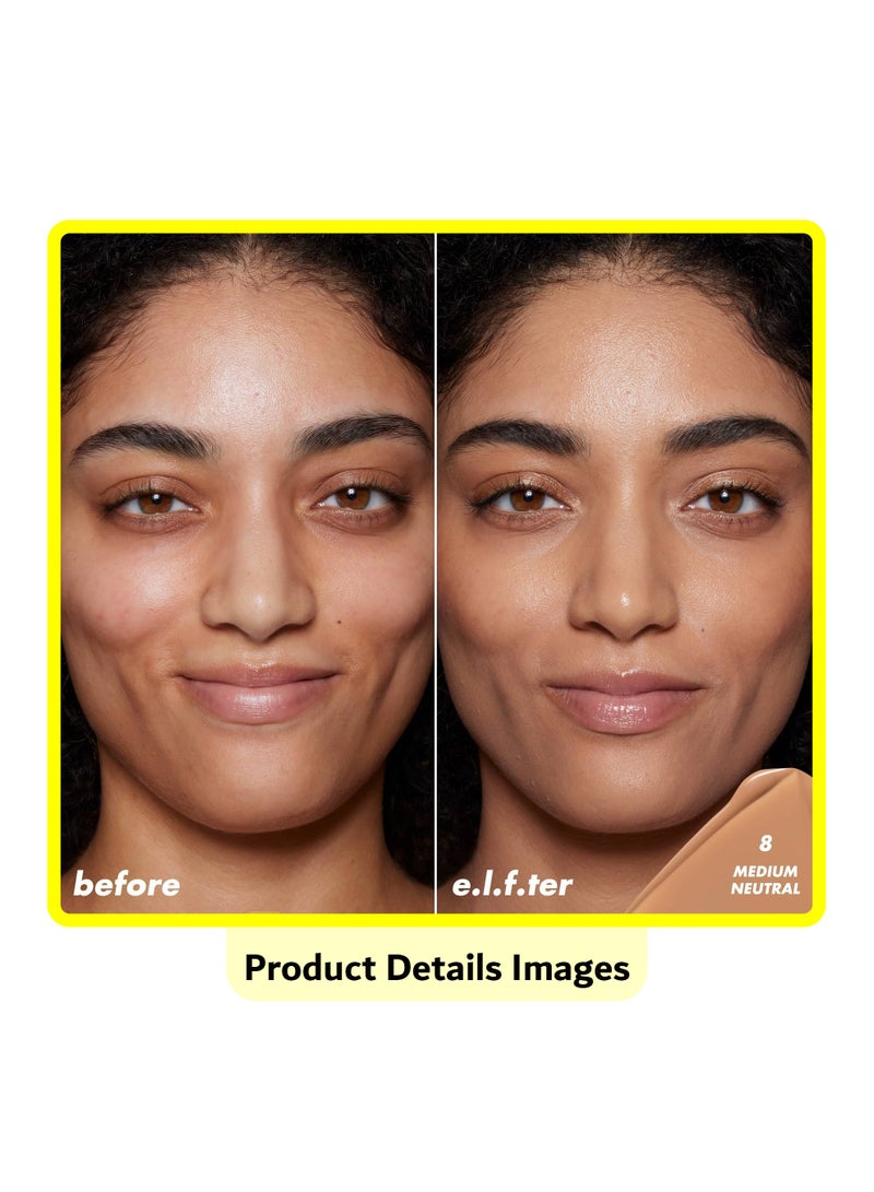 إلف كريم أساس هالو جلو بإشراقة ناعمة بتركيبة خفيفة التغطية - واقٍ شمسي معدني SPF 50 - درجة 8 متوسط محايد - Image 3