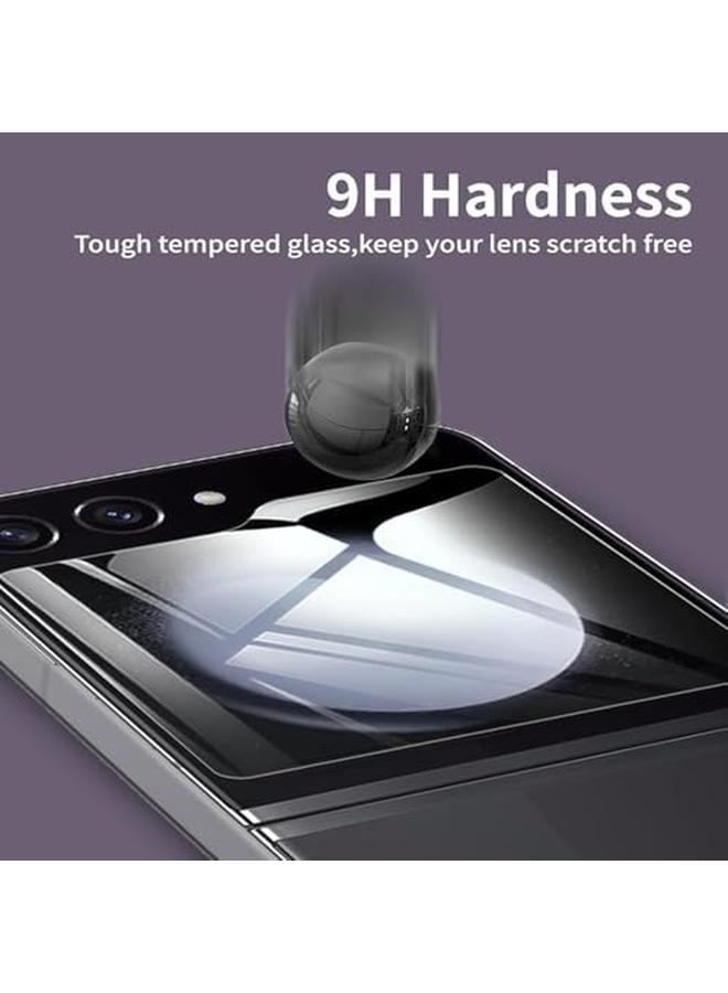erorex 【3 Pack】 9H Tempered Glass Privacy Front Screen Protector For Samsung Galaxy Z Flip 6 5G 2024 Anti Scratch Full Cover Easy Install  - Image 5