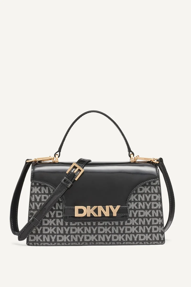 DKNY Logo Avril Flap Satchel Bag