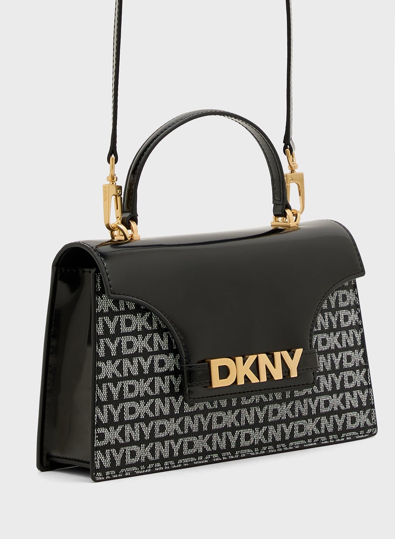 DKNY Logo Avril Flap Satchel Bag  - Image 4