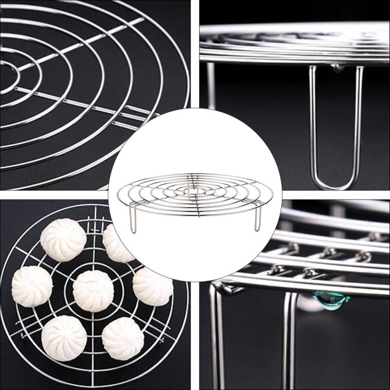 24cm Stainless Steel Steaming Rack Multipurpose Anti Scald Steamer Holder for Kitchen Cooking - Image 4