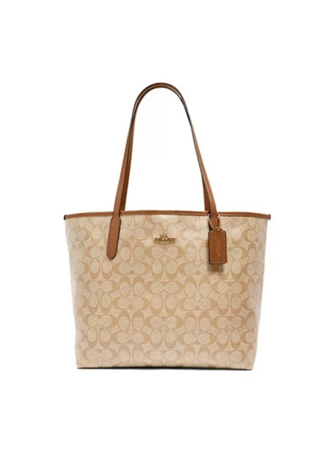 coachoutlet Coach City Tote Bag In Signature Canvas Women's Fashion Versatile Large Capacity Large Size Handheld Shoulder Bag Tote Bag  - Image 1