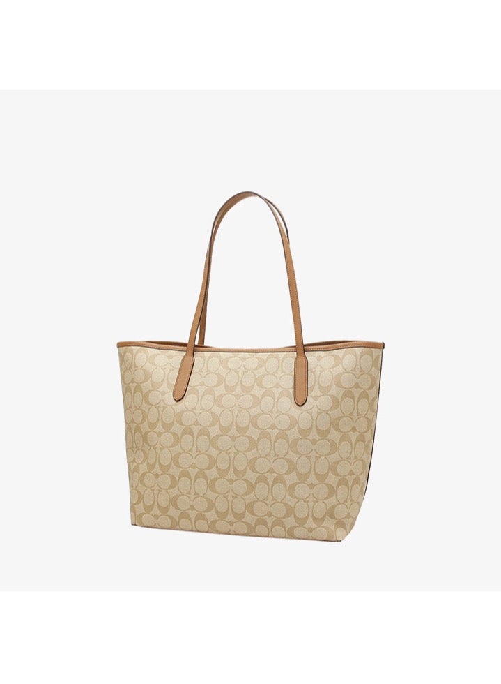 coachoutlet Coach City Tote Bag In Signature Canvas Women's Fashion Versatile Large Capacity Large Size Handheld Shoulder Bag Tote Bag  - Image 5
