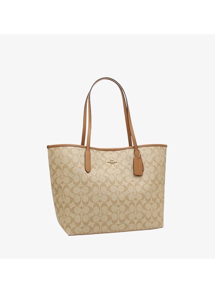 coachoutlet Coach City Tote Bag In Signature Canvas Women's Fashion Versatile Large Capacity Large Size Handheld Shoulder Bag Tote Bag  - Image 4
