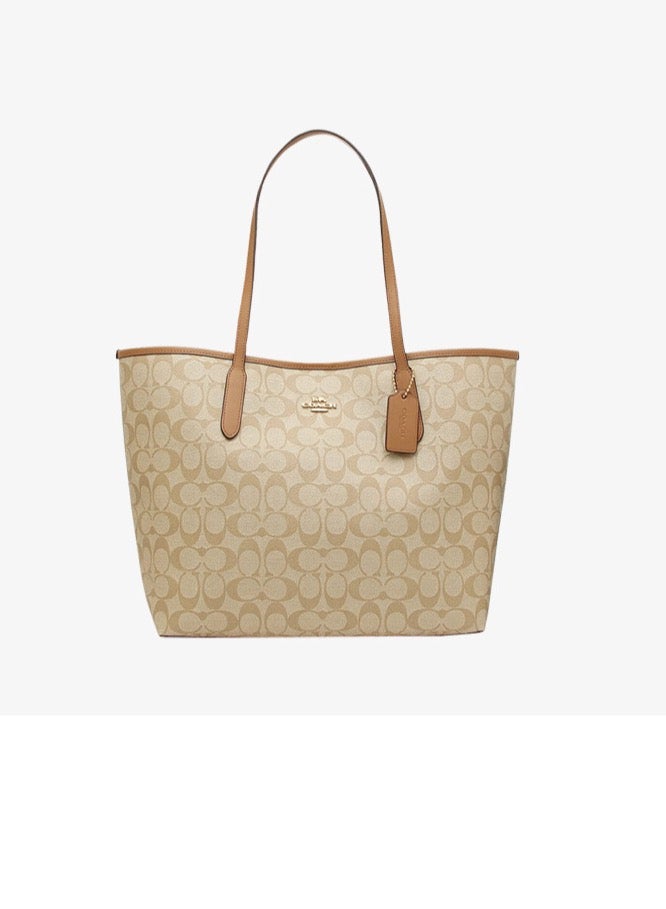 coachoutlet Coach City Tote Bag In Signature Canvas Women's Fashion Versatile Large Capacity Large Size Handheld Shoulder Bag Tote Bag  - Image 3