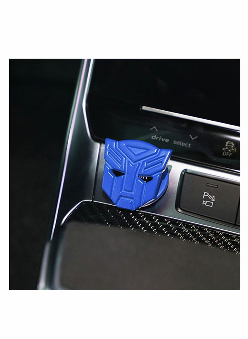 Y&D Transformers Car Engine Start Stop Button Cover, Push to Ignition Cover Alloy Universal Metal Anti Scratch Decorative Stickers (Metal - Blue)  - Image 2