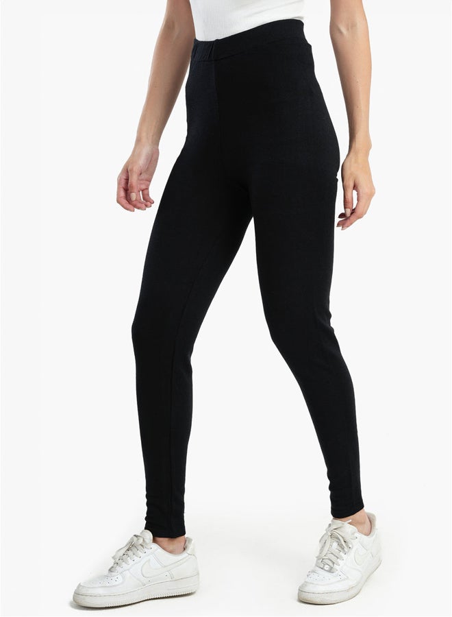 Clue Black Wool Leggings - Image 2