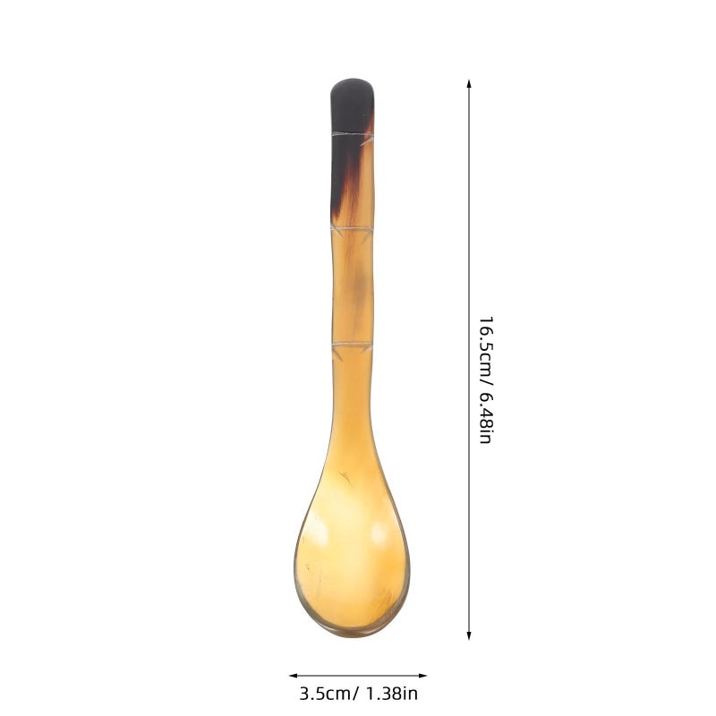 Natural Horn Caviar Spoon 17cm Dessert Appetizer Ice Cream Food Grade Tableware - Image 3