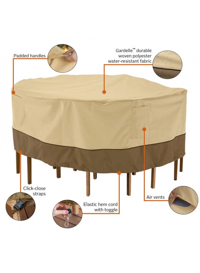 Classic Accessories Veranda Water-Resistant 70 Inch Round Patio Table & Chair Set Cover, Outdoor Table Cover - Image 2