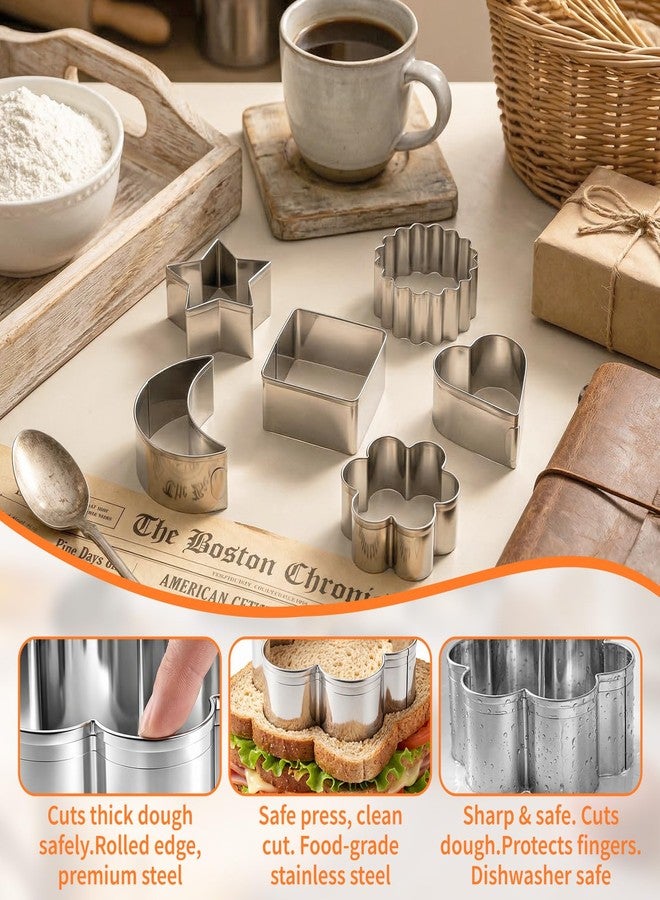 Foyods 6 Pcs Star Cookie Cutter Set - Cloud, Moon,& Sun, 6 Styles Cute Stainless Steel Cookie Cutter, Ramadans Cookies Cutters, Metal Biscuit Cutter Molds for Birthday Party Celestial Decoratio Shapes - Image 3