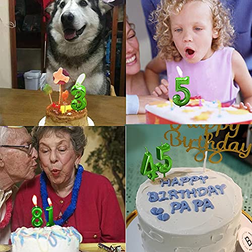 XNOVA Green Birthday Candles 5 Candle 5th Five Years Cake Bady Roman Numberal Cool Number Candle No 50 51 52 53 54 55 56 57 58 59 - Image 5