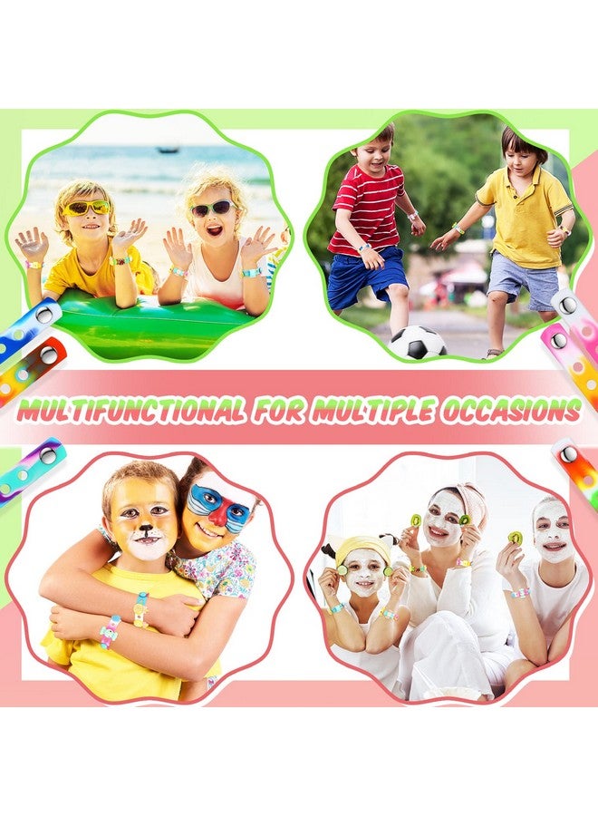 باتيير سوار سيليكون معصم قابل للتعديل من المطاط الملون مع فتحات مقاس 7.08 بوصة لحفلات التخرج وأعياد الميلاد (50 قطعة) - Image 5